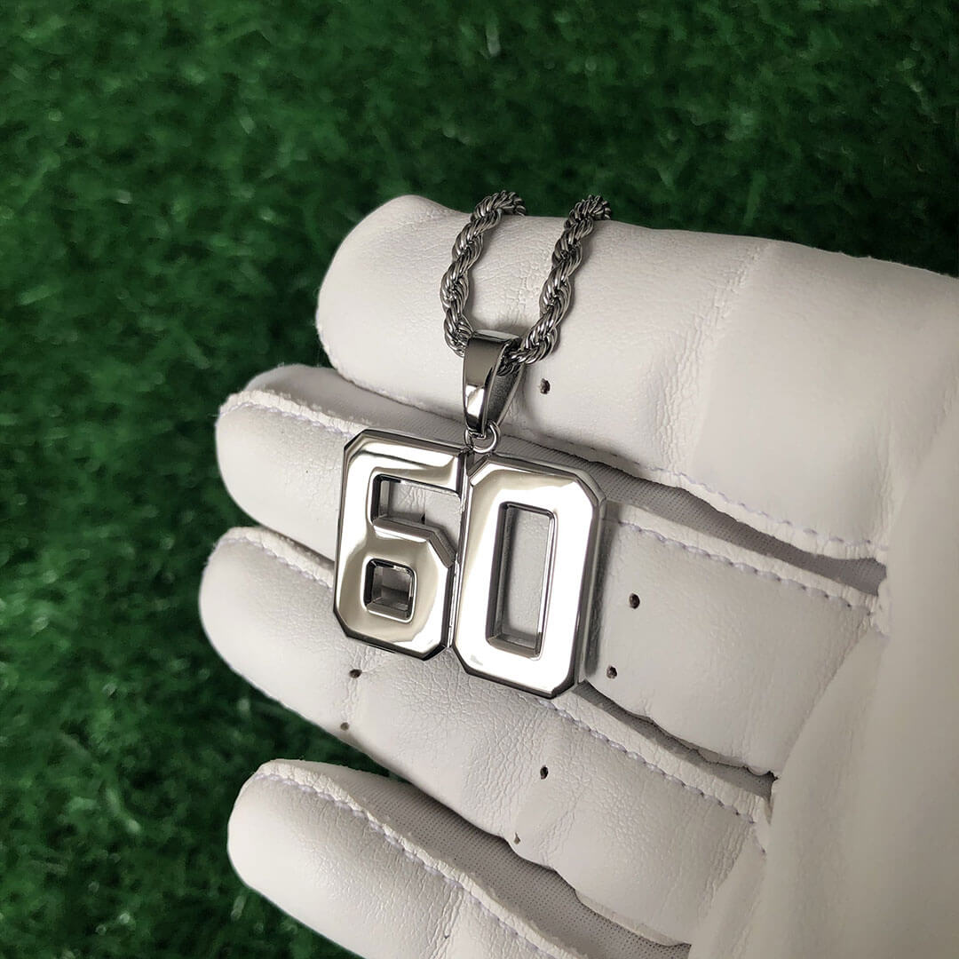 Signature Jersey Number Pendant in Silver