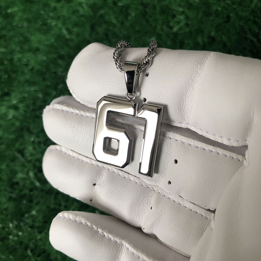 Signature Jersey Number Pendant in Silver