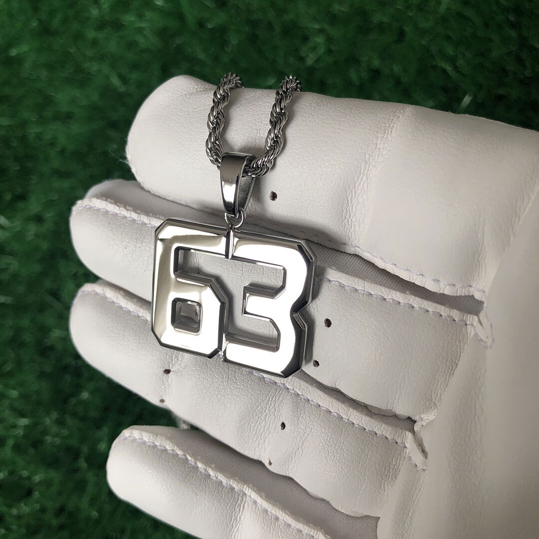 Signature Jersey Number Pendant in Silver