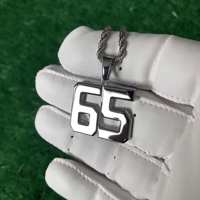 Signature Jersey Number Pendant in Silver