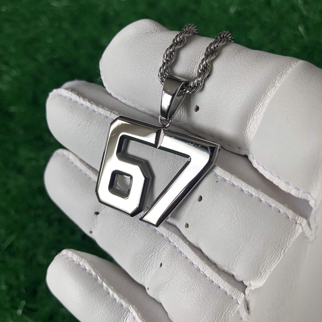 Signature Jersey Number Pendant in Silver