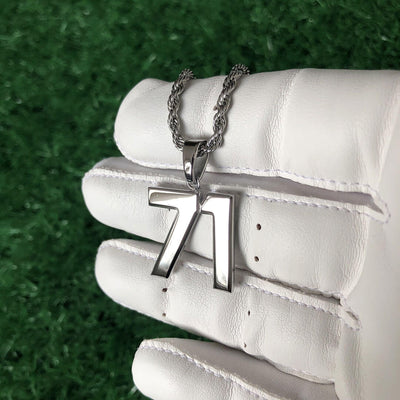 Signature Jersey Number Pendant in Silver