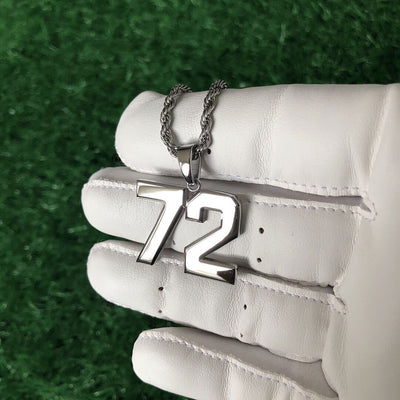 Signature Jersey Number Pendant in Silver