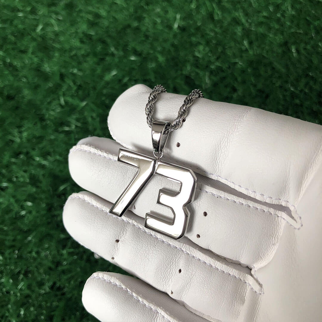 Signature Jersey Number Pendant in Silver