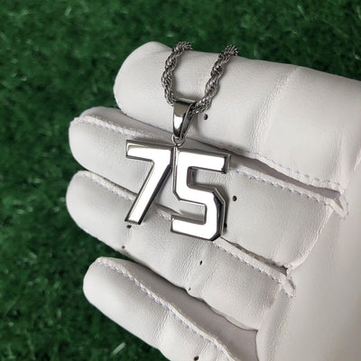 Signature Jersey Number Pendant in Silver