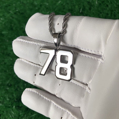 Signature Jersey Number Pendant in Silver