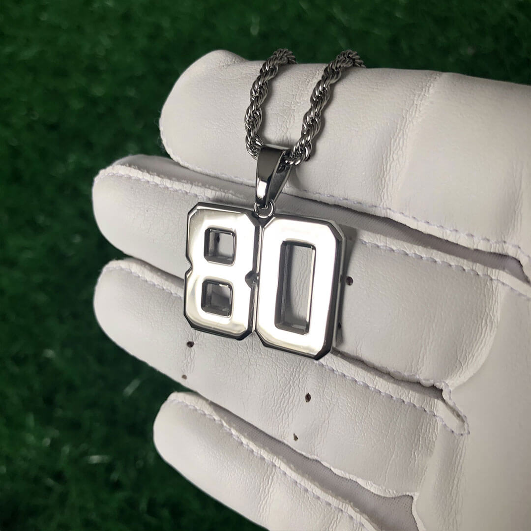 Signature Jersey Number Pendant in Silver