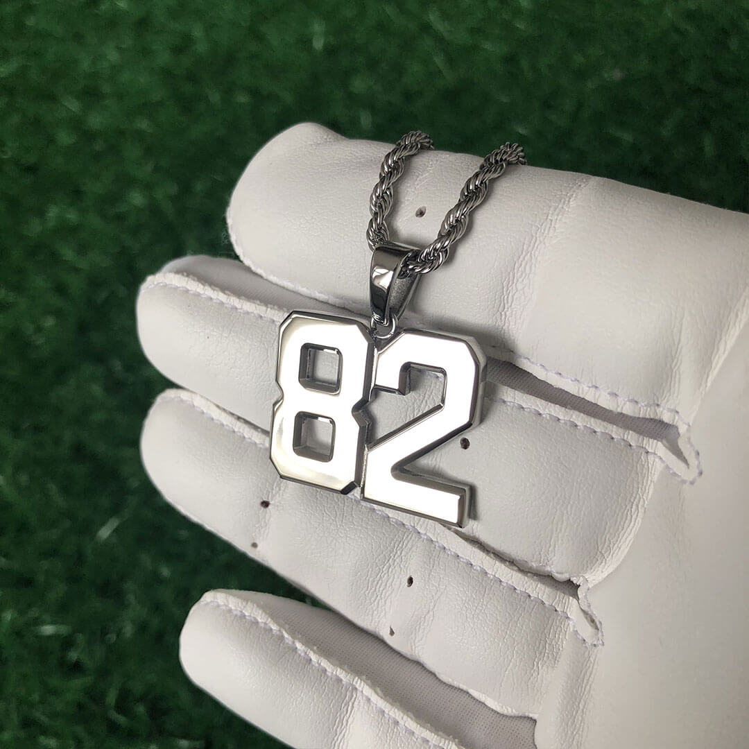 Signature Jersey Number Pendant in Silver