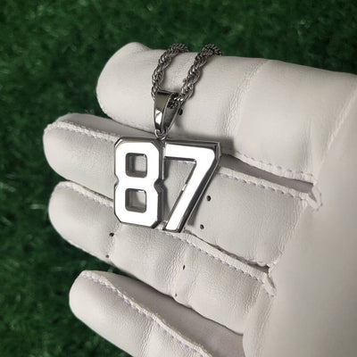 Signature Jersey Number Pendant in Silver