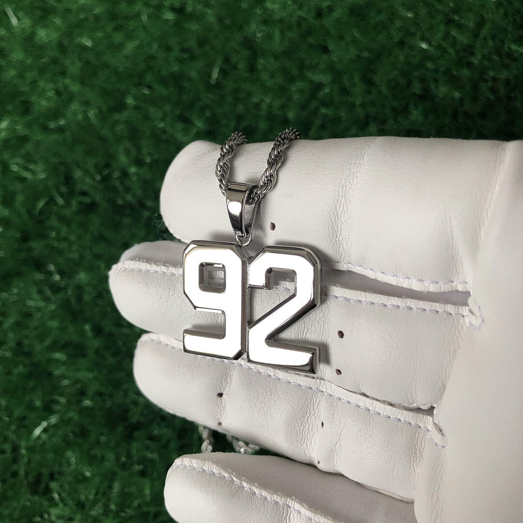 Signature Jersey Number Pendant in Silver
