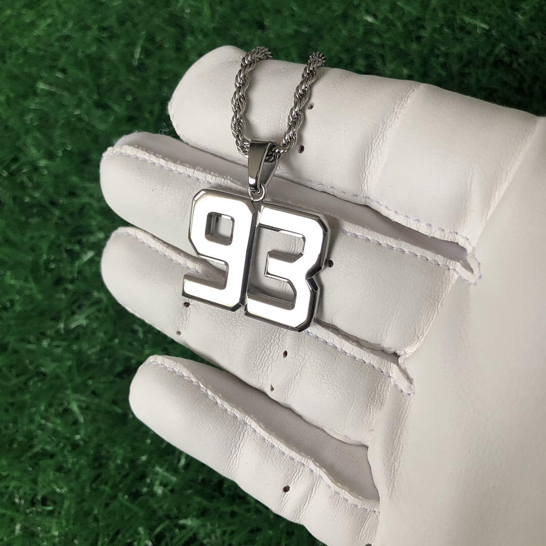 Signature Jersey Number Pendant in Silver