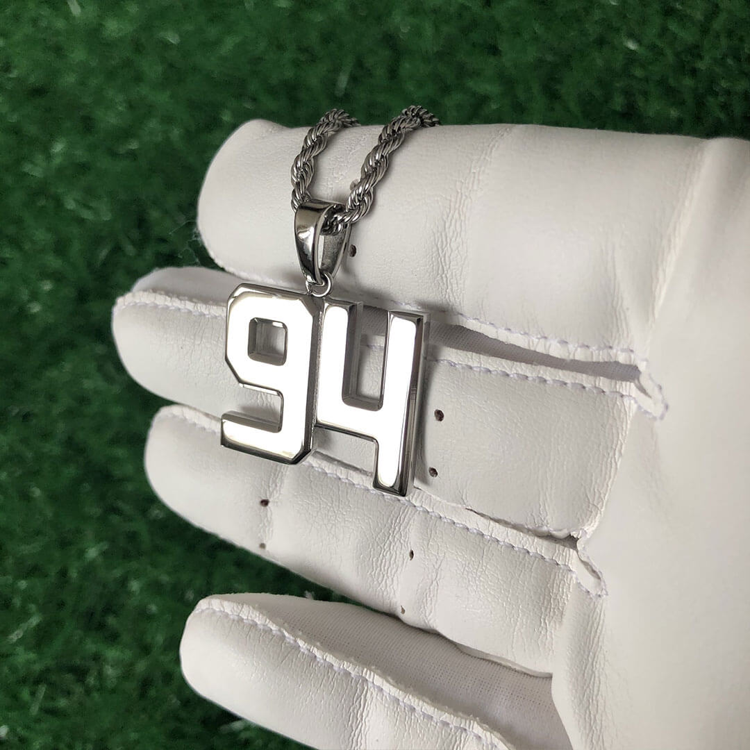 Signature Jersey Number Pendant in Silver