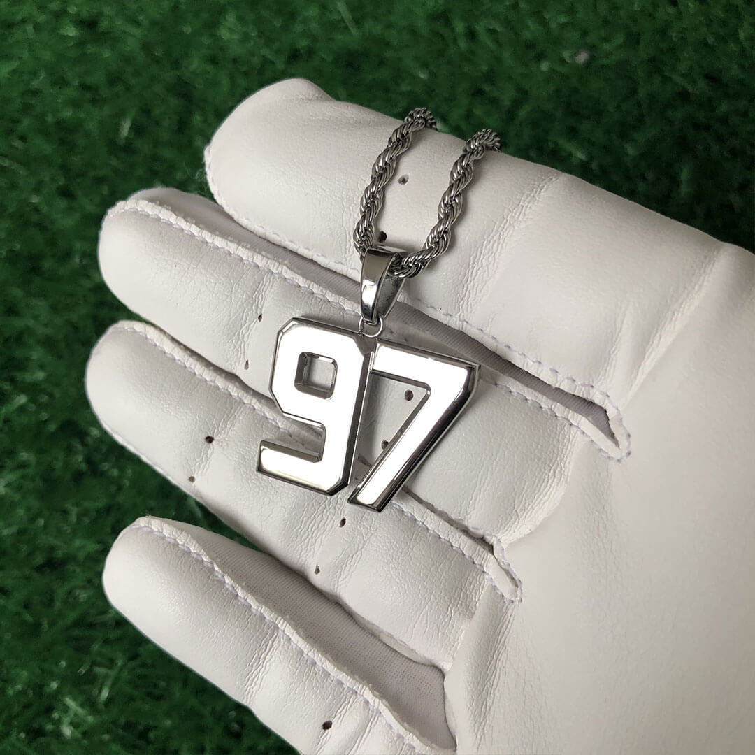 Signature Jersey Number Pendant in Silver